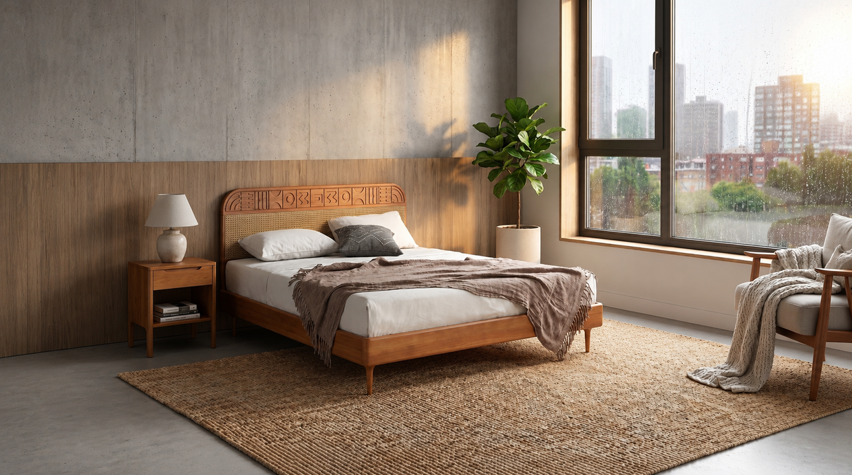 Velvet Upholstered Bed