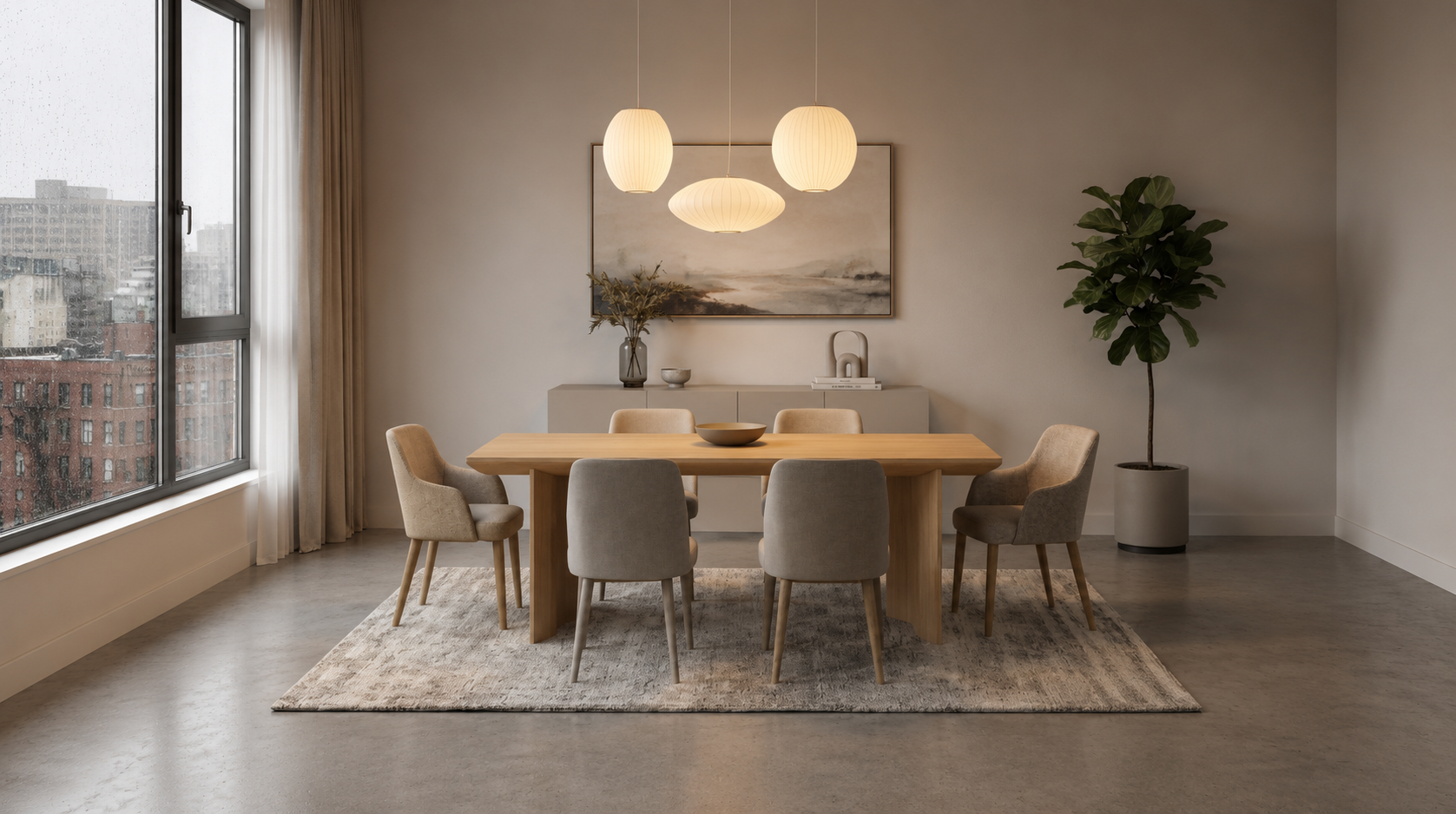 Oak Veneer Dining Table