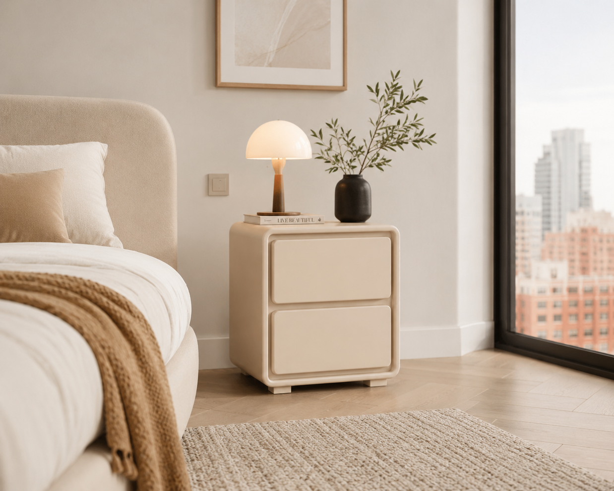 Modern 2-Drawer Nightstand
