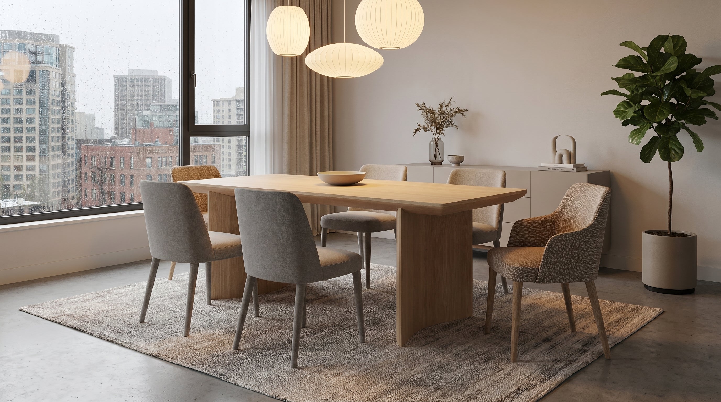 Oak Veneer Dining Table